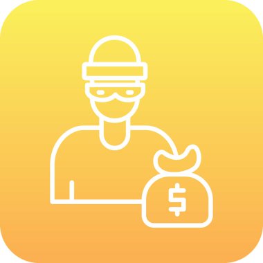 Kasklı ve maskeli bir adamın vektör simgesi