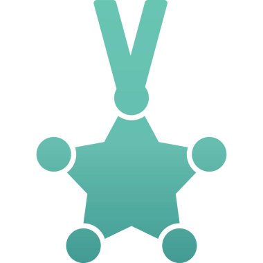 Düz stilde madalya ödülü simgesi