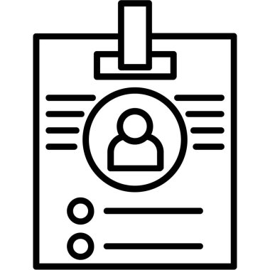 Kimlik kartı simgesi, vektör illüstrasyonu