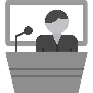 Konferans için düz simge, vektör illüstrasyonu