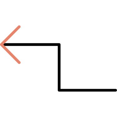 Arkaplanda izole edilmiş resimli simge - ok