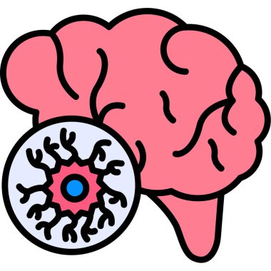 Beyin. Web simgesi basit illüstrasyon