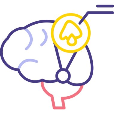 Beyin. Web simgesi basit illüstrasyon