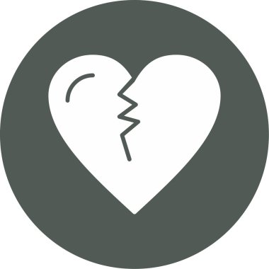 kırık kalp vektör simgesi