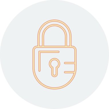 Kilit. Web simgesi basit illüstrasyon