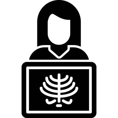 Dizüstü bilgisayarı olan kadın, vektör çizimi