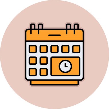 Takvim. Basit düz vektör çizimi. simge sembolü renk çizimi