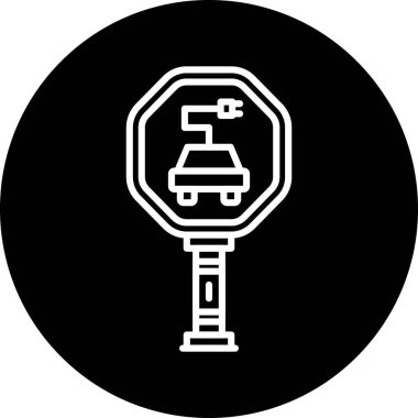 Bir araba simgesinin vektör illüstrasyonu