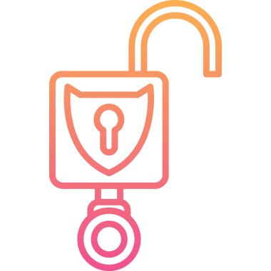 vektör asma kilit simgesi, vektör illüstrasyonu