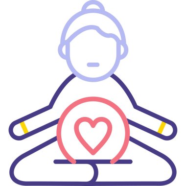 yoga. Web simgesi basit illüstrasyon