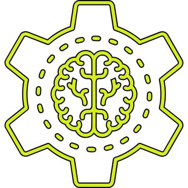 Beyin zihin simgesi dış hatlar biçiminde