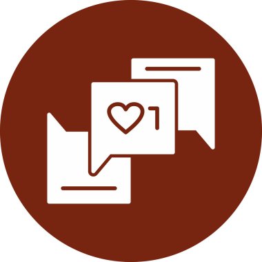 Mesajlı bir kalbin vektör illüstrasyonu