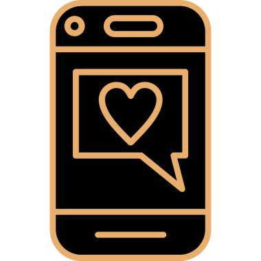 Aşk. Web simgesi basit illüstrasyon