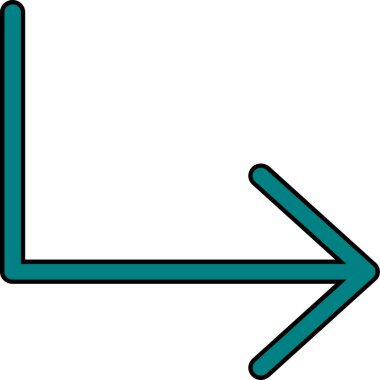 ok sağ yön simgesi ile doldurulmuş dış hat biçimi