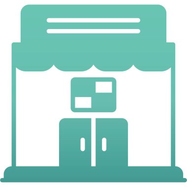 Mağaza. Web simgesi basit illüstrasyon