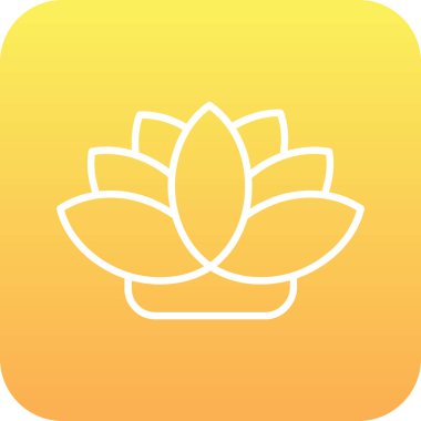 güzel lotus çizgisi vektör simgesi