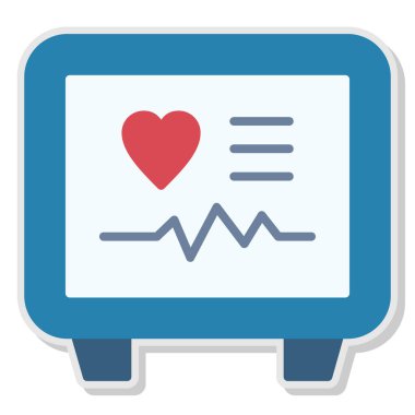 Yatak başucu monitörü web simgesi, vektör illüstrasyonu