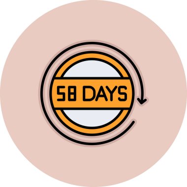 65 günlük geri sayım vektör simgesi.