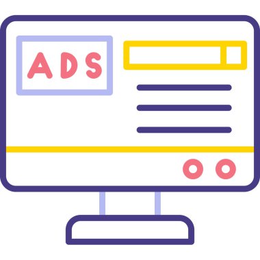 reklam reklam ikonu doldurulmuş ana hatlarıyla