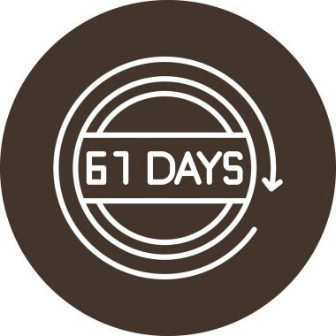 6 günlük bir ikon. 6 gün simgesi