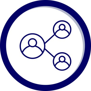 ağ simgesi. Bu düz yuvarlak kare sembol kobalt ve cyan renkleri kullanır ve beyaz arkaplanda izole edilir