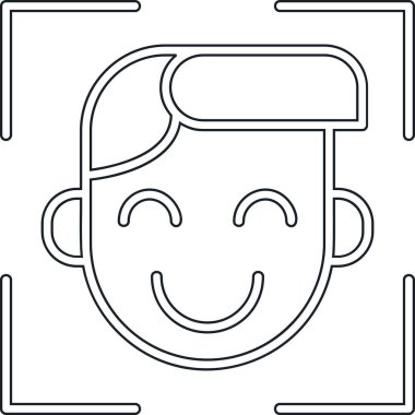 Saç stili ve sakal ikonu tasarımı ile mutlu gülümseyen adam