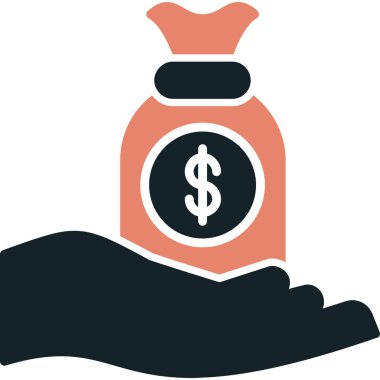 Para çantası. Web simgesi basit illüstrasyon