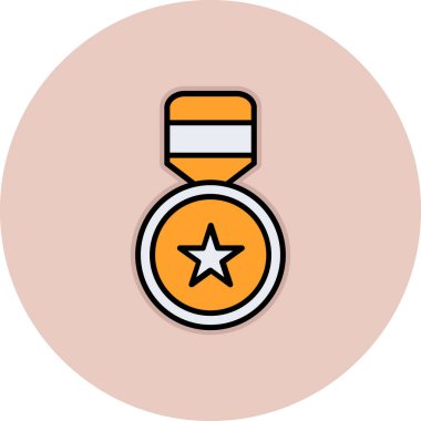 Madalya ikon vektör illüstrasyonu