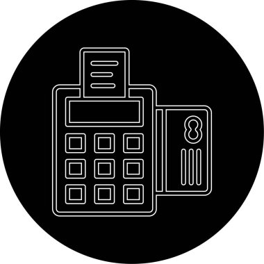 Kredi makinesi simgesi. Web için para makinesi vektör simgesinin basit bir çizimi. beyaz arkaplanda izole