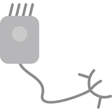 Elektrik kablosu simgesi. Kablonun ana hatları. beyaz arkaplanda izole