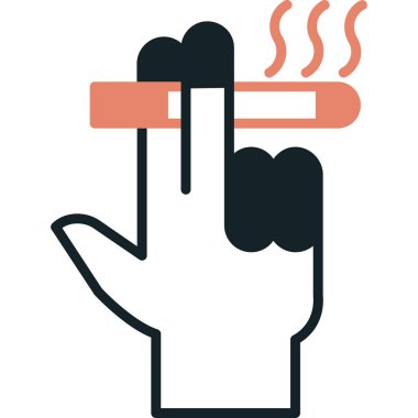 sigara ikonu tüttürüyor, vektör illüstrasyonu