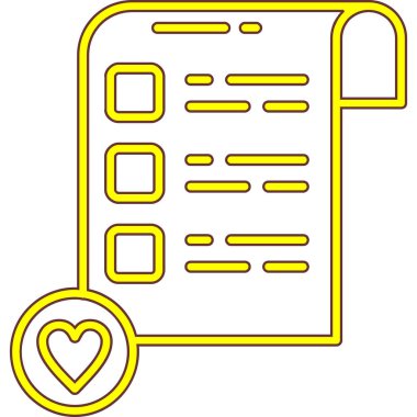 Liste simgesi ve vektör illüstrasyonlu pano