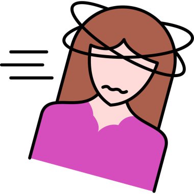 Baş ağrısı simgesi olan kız, taslak biçimi