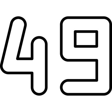 9 numara 6 'nın siyah beyaz simgesinin vektör illüstrasyonu