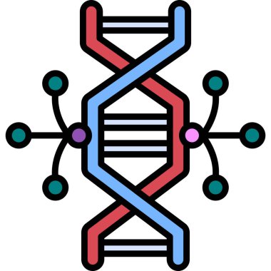 DNA simgesi. özet genetik vektör rengi düz izole