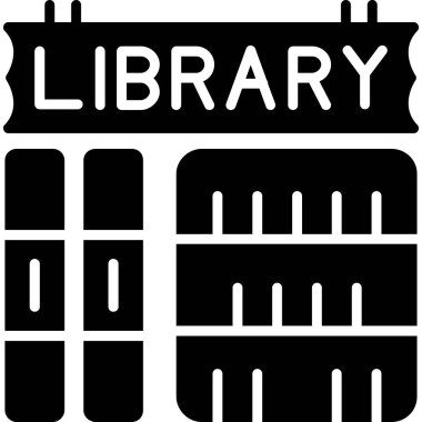 Kütüphane. Web simgesi basit illüstrasyon