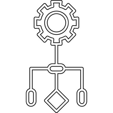 Teknoloji zinciri ve elektronik temalı izole tasarım vektörü çizimi