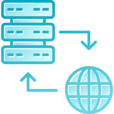 Sunucu simgesi, vektör illüstrasyonu beyaz arkaplanda izole edildi