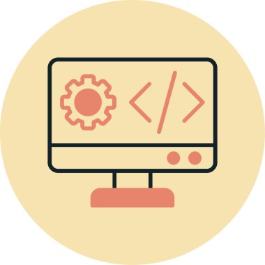 Düz biçimli web tasarım geliştirme simgesi