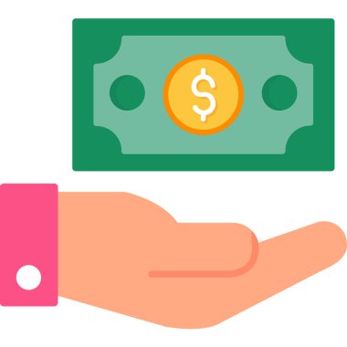 Dolar banknotları ve bozuk paralarla el.