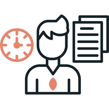 iş yönetimi düz simgesi, vektör, illüstrasyon