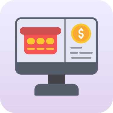 İnternetten alışveriş. Basit resimleme