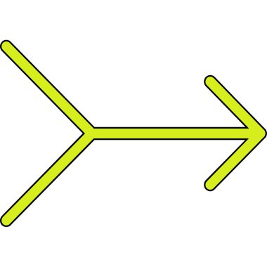 Yeşil ve sarı bir okun vektör illüstrasyonu