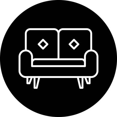 Kanepe. Web simgesi basit illüstrasyon