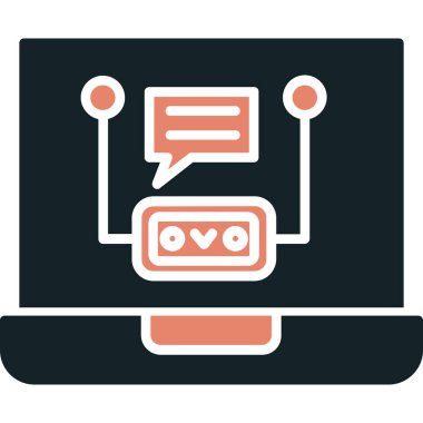 robot. Web simgesi basit illüstrasyon