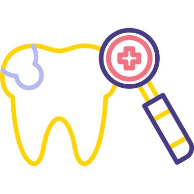 dişçi sağlık ikonu tam taslak biçiminde