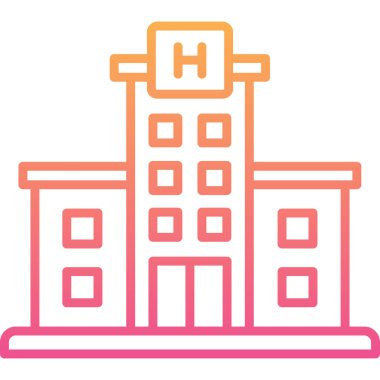 Hastane. Web simgesi basit illüstrasyon