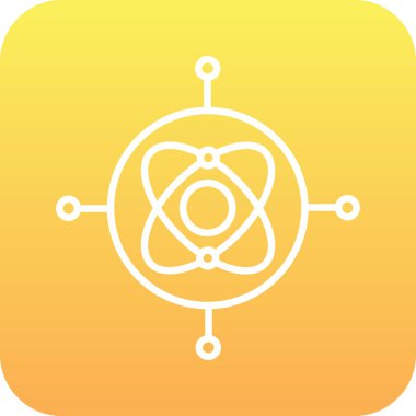 Atom simgesi soyut arkaplanda izole edildi