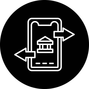 Banka binası simgesi vektör illüstrasyonu