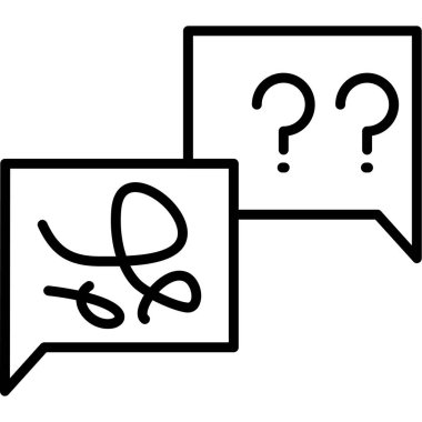 Konuşma baloncuklu soru işareti, vektör illüstrasyonu